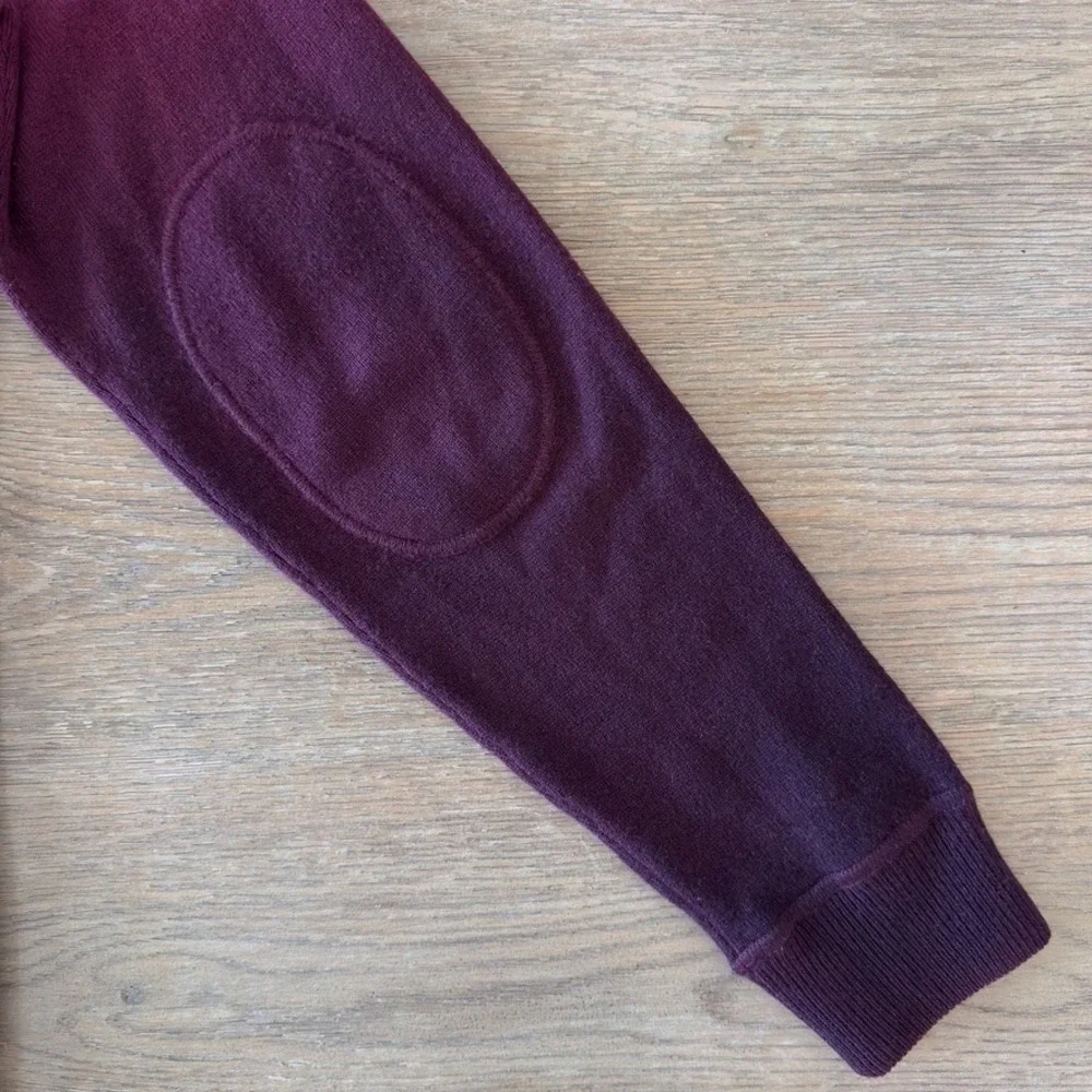 VINCE Men's Burgundy Ombré Dip-dyed Crewneck Sweater-Wool Cashmere Blend-Sz Med - Picture 11 of 13